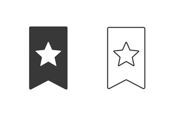 Poster - Favorite icon set with outline style design