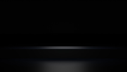 Poster - Simple dark podium platform for product presentation. 3D render. 3D illustration.
