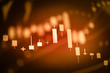 Forex market background, trading on the currency market Forex. Currency exchange rate for world currency: US Dollar, Euro, Frank, Yen. Financial, money, global finance, stock market background.	
