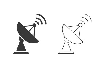 Poster - Satellite vector icon set, wireless satellite icon sign