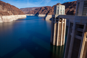 Hoover Dam reservoir at record low water levels, raising concerns about hydroelectric power