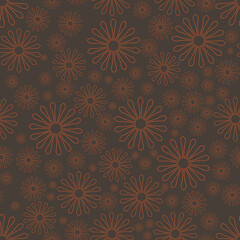 Poster - Retro color fantasy print vector seamless repeat pattern print background