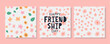 © 1emonkey - Happy Friendship Day greeting card. For poster, flyer, banner for website template, cards, posters, logo. Vector illustration.