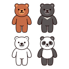 Wall Mural - cute cartoon bears set