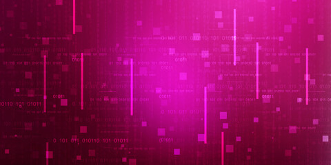 2d illustration abstract digital binary data on computer screen