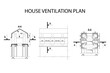 © Free_styler - House ventilation plan, detailed architectural technical drawing, vector blueprint