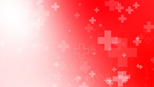 Abstract Medical Health Red White Cross Pattern Background.