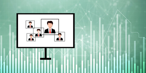 Poster - 2D Digital Abstract Business Networking background