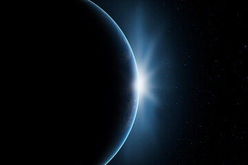 Wall Mural - outer space. the surface of the planet earth in deep space. night on the planet. view from orbit. el