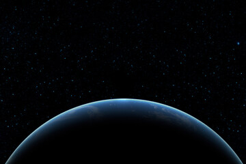 outer space. the surface of the planet earth in deep space. night on the planet. view from orbit. el
