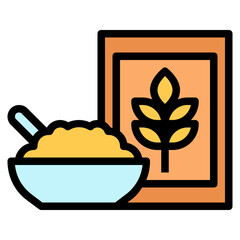 Poster - rice Color line icon