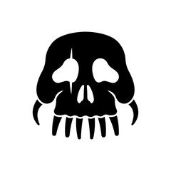 Wall Mural - Skull icon. Black silhouette. Front view. Vector simple flat graphic illustration. The isolated object on a white background. Isolate.
