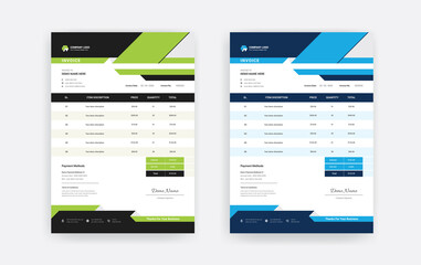 Naklejka na meble Abstract Minimal business invoice template design, Professional corporate invoice template