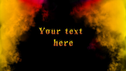 colorful rainbow color clouds. vector red, yellow, orange, pink smoke background with empty place am