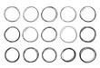 Set of handdrawn doodle circles, round shapes and objects