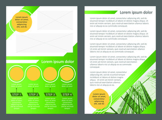 brochure template, two pages, green