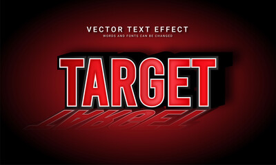 Wall Mural - Target editable text effect with red shadow color theme