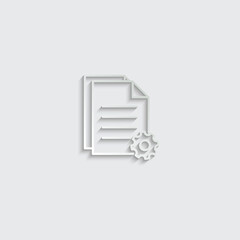 Poster - paper Document icon. Paper icon. Note symbol with settings