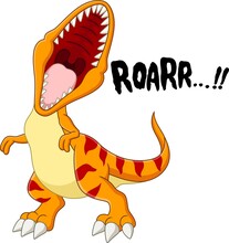 Cartoon Tyrannosaurus Rex Dinosaur Roaring