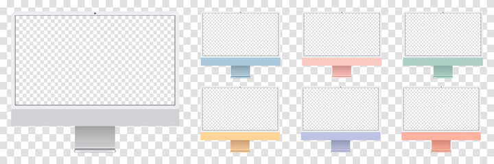 Poster - Realistic computer monitor isolated background. Vector mockup. Vector illustration.