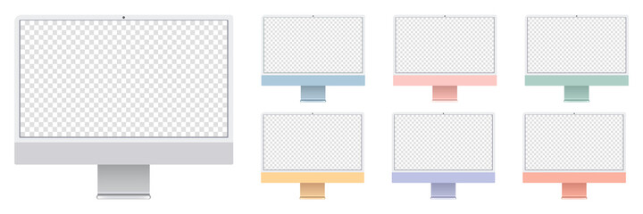 Poster - Realistic computer monitor isolated background. Vector mockup. Vector illustration.