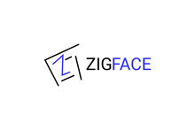 Abstract Face Logo Design. Zigzag Face Logo.
