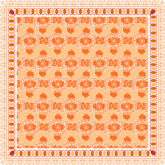 Poster - Elegant abstract scarf pattern design with ethnic and floral ornament. Hijab motif design 