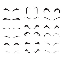 Wall Mural - hand drawn doodle eyebrow illustration vector isolated