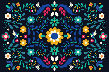 flat design colorful mexican background