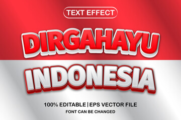 indonesia independence day, dirgahayu indonesia 3d editable text effect