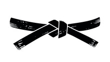 Vector Black Belt Grunge Stencil Silhouette Drawing Icon Illustration.Judo. 
Taekwondo. Karate.Jujitsu.Design For T Shirt Print.Sport.Fighting.Plotter Laser Cutting.Vinyl Wall Sticker Decal.Cut File.