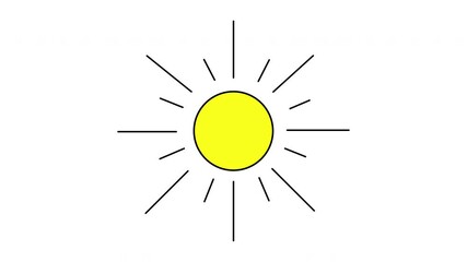 Wall Mural - Seamless looped animation of sun, sunlight, sun rays. Alpha channel, luma matte. 2d element for your design.