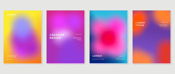 fluid gradient background. minimalist posters, cover, wall arts with colorful geometric shapes and l