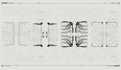 Poster - futuristic hud frames. vector illustration. hud concept. sci fi technology template design. user int