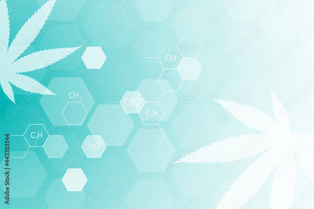 Formula molecular structure of marijuana for CBD - obrazy, fototapety, plakaty 