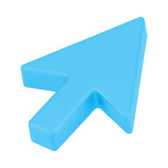 Poster - Blue web arrow 3d. Pointer volumetric mouse cursor for website