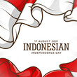 Hand drawn illustration of indonesian independence day Free Vector