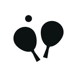 Fototapeta Sawanna - vector icon, beach tennis racket on white background