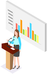 Poster - Visualize with business analytics. Work with statistical data analysis, changing indicators. Analyze statistical indicators, business data. Marketing research for presentation. Data financial report