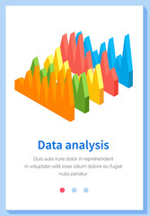 Poster - Visualize with business analytics. Work with statistical data analysis, changing indicators. Analyze statistical indicators, business data. Marketing research for presentation. Data financial report