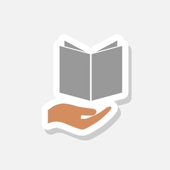 Reading book icon isolated on gray background