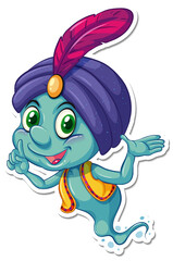 Wall Mural - Genie in Aladdin cartoon character sticker