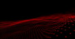 Red digital wave moving against black background