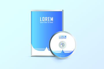 Poster - DVD cover with Disk design template. Stylized DVD Cover design template. Luxury, Modern, Elegant, Professional Minimalist Business DVD cover design design with disk label design. Vector illustration