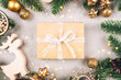 © Anna - Christmas composition of fir tree branches and decorations.