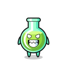 Sticker - evil expression of the lab beakers cute mascot character