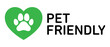 Pet friendly round vector icon badge logo