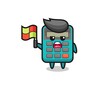 © heriyusuf - calculator character as line judge putting the flag up