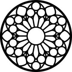 Wall Mural - Rose Window, Fig. 23, round 1, base, square 1