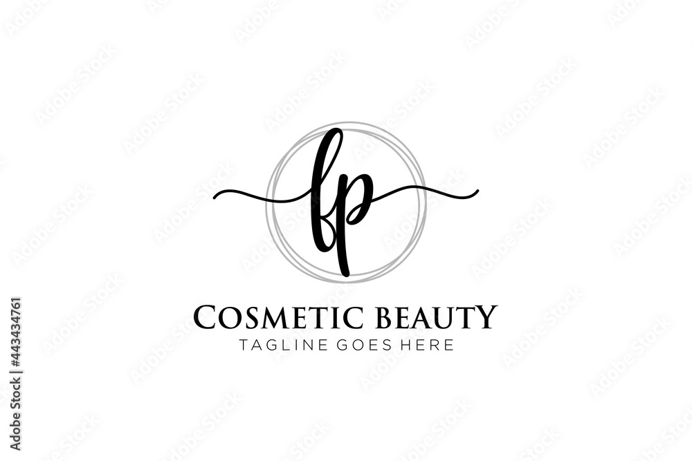 initial FP Feminine logo beauty monogram and elegant logo design ...